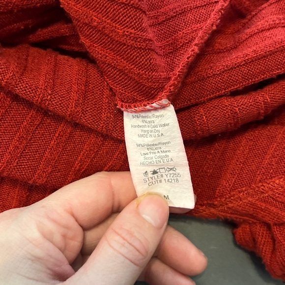 EUC Matthew Steven's Red Pullover Sweater Knit Midi Dress Women's Size Medium - Picture 6 of 6